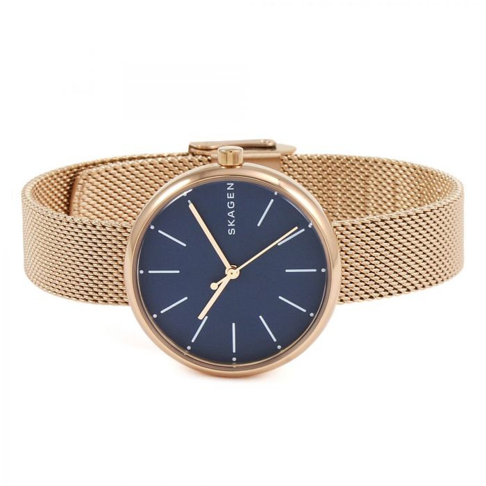 Skagen Signatur Rose Gold Tone Steel Mesh Watch SKW2593