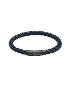 Unique & Co Navy Leather Bracelet B493NV 21cm