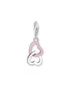 Thomas Sabo Charm pendant pink intertwined hearts silver