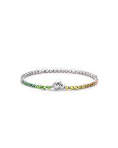 Silver CZ Multicolour Line Bracelet