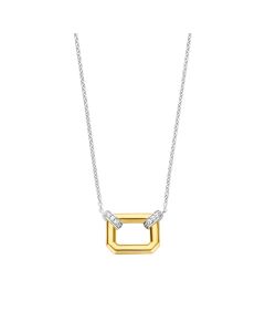 Gold CZ Square Necklace