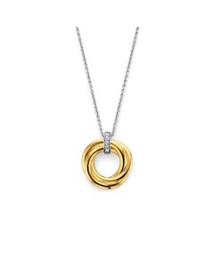 Gold CZ Swirl Necklace