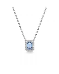 Millenia necklace, Octagon cut, Blue, Rhodium plated