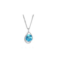 Teardrop Swirl Blue Topaz Necklace