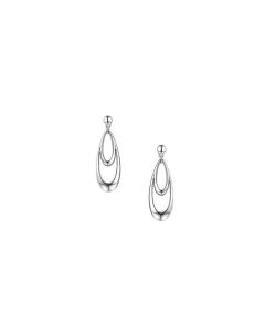 Silver Double Linked Teardrops drop earring