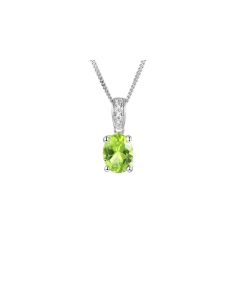 Sterling Silver Content Peridot Necklace