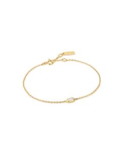 Gold Sparkle Emblem Chain Bracelet