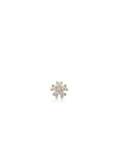 Gold Sparkle Flower Barbell Single Earring