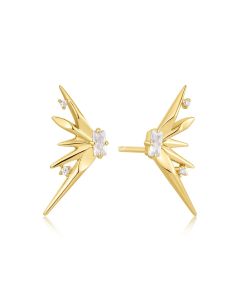 Gold Statement Spike Stud Earrings