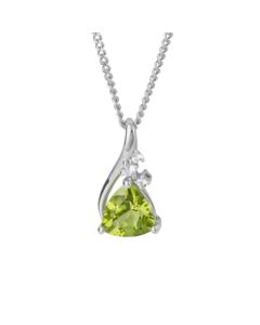 9ct White Gold Peridot White Topaz Pendant