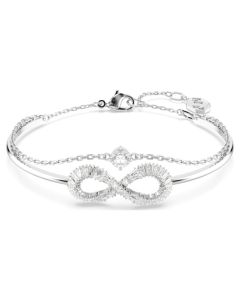 Swarovski  Hyperbola bangle Infinity, White, Rhodium plated 