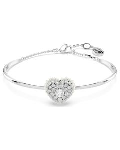 Swarovski  Idyllia bangle Heart, White, Rhodium plated 