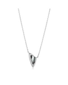 Silver Arrow Black Mother of Pearl Pendant Necklace