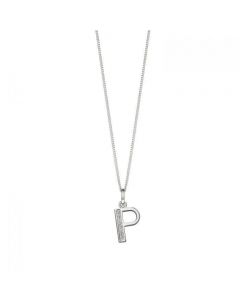 Beginnings Art Deco Initial 'P' Cz Necklace