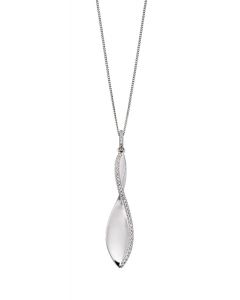 Fiorelli Sterling Silver Cubic Zirconia Twist Drop Pendant & Chain P4786C